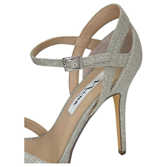 Nina Samara Dark Silver Glitterati Womens Heels Size 8M - Picture 8 of 12